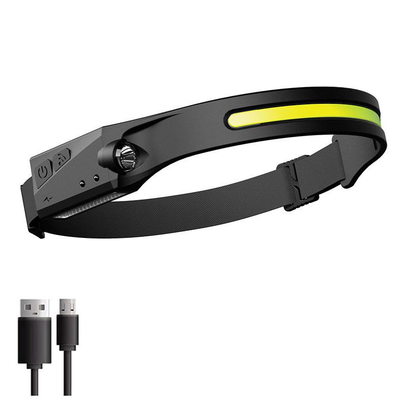 Светодиодный индукционный налобный фонарь COB, перезаряжаемый через USB, со встроенным аккумулятором, несколько режимов освещения, лампа для кемпинга, рыбалки на открытом воздухе