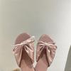 Повседневные элегантные классные тапочки 2025 года, женские новые туфли с бантом на мягкой подошве, пляжные сандалии с открытым носком на плоской подошве