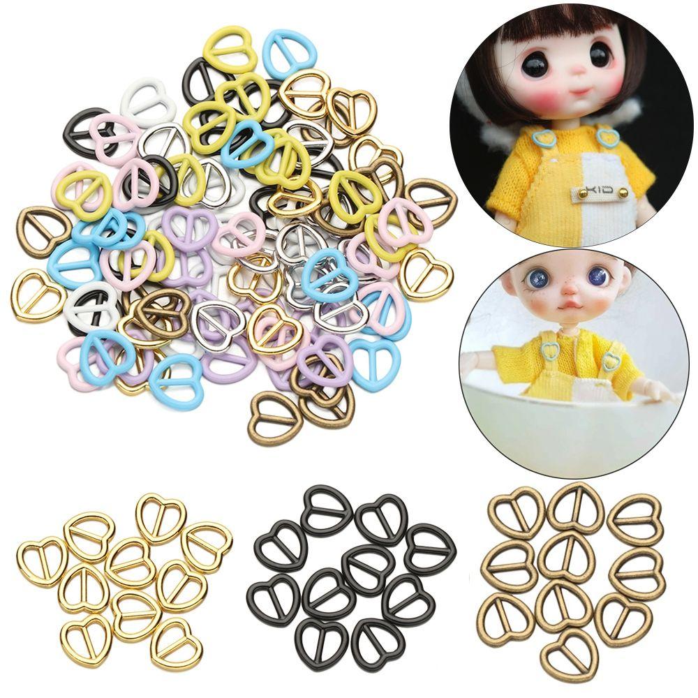 Ultra-small Stuffed Toys Diy Dolls Buckles Heart Shape Buckle Belt Buttons Doll Bags Accessories