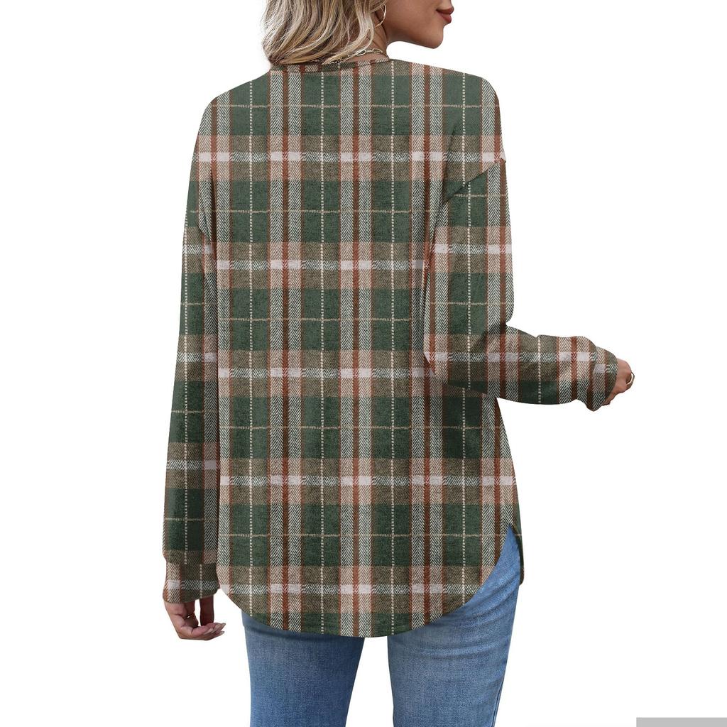 Women's Retro Printed Fashionable Long-sleeved Top