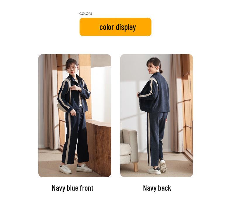 Осенний повседневный комплект-двойка для женщин среднего возраста - Модная спортивная одежда больших размеров