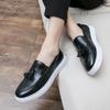 Fashion Men's Leather Fashion Men's Outdoor Walking Shoes Men Tassel Business Shoes Men Lightweight Non-Slip Casual Shoes Male Loafers