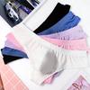 Men Summer Thong Low-rise Ice Silk Ribbed Briefs Solid Color High Elasticity Underwear