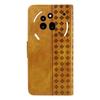 For Nothing Phone (3a) Pro Leather Case Wallet Stand Grids Imprint Phone Cover with Strap