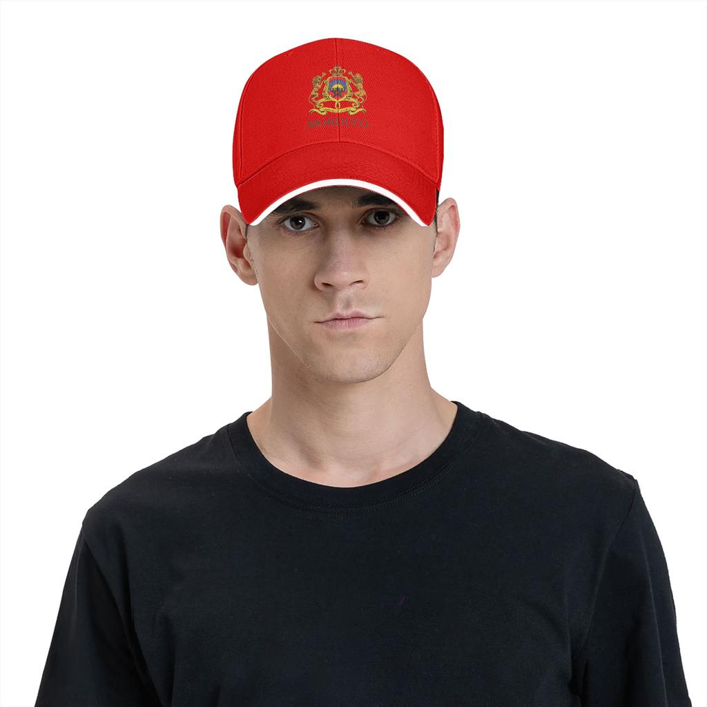 Coat of Arms of Morocco  Accessories Men Women Baseball Cap  Trucker Hat Unique Design Travel Headwear Adjustable Snapback Hat