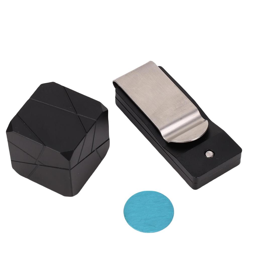 Pool Chalk Holder Billiard Chalk Case Portable Billiard Cue Chalk Box with Belt Clamp 6063 Aluminum Alloy Black