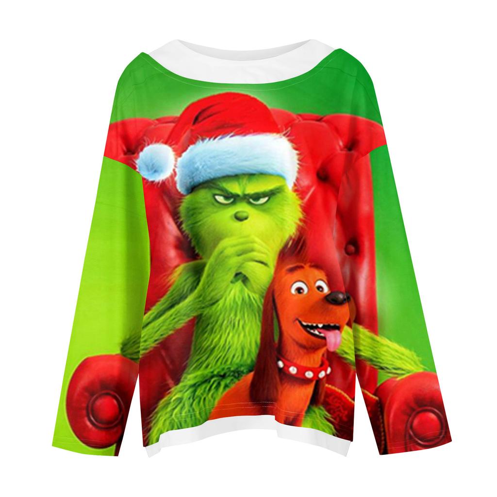 Женская повседневная модная винтажная толстовка с длинным рукавом и круглым вырезом с принтом, многослойный пуловер, топ