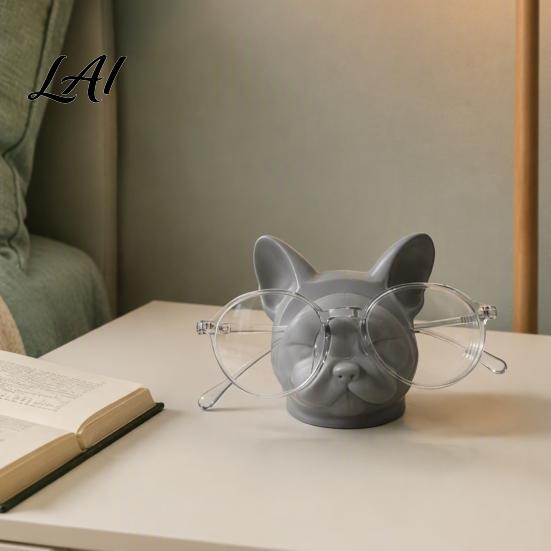 Dog Head Eyeglass Holder 3D Printed Eyeglasses Holder Cute Animal Glasses Stand Multi‑Functional Desk Ornament Desktop Organizer for Home
