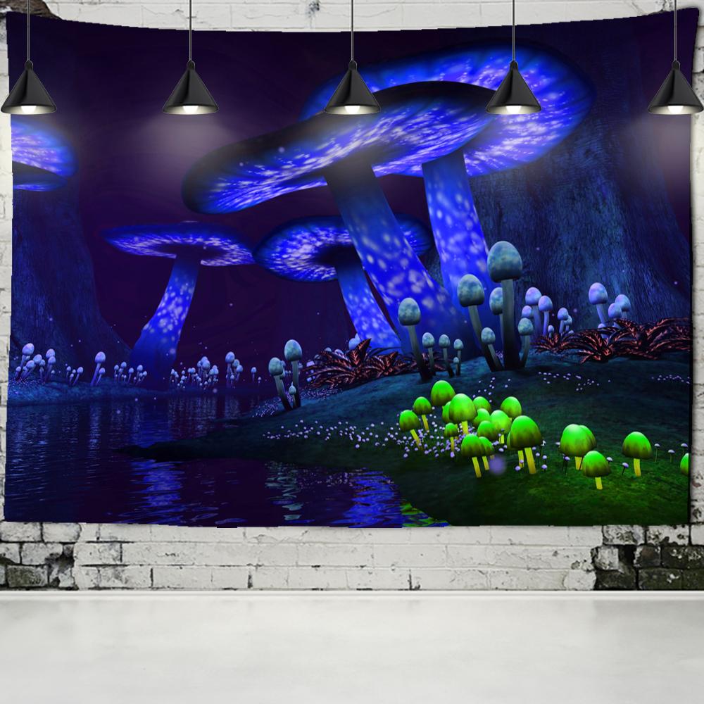 Психоделический гобелен с грибами, настенный подвесной богемный Мандала, колдовство, тайна, тапиз, декор для спальни в общежитии