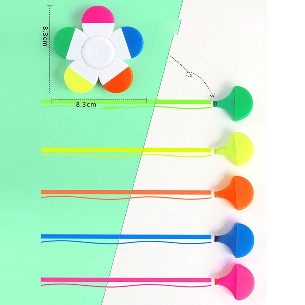 5-in-1 Fluorescent Pen Rotating Graffiti Painting Pen Creative Mini Highlighter Pen Gift
