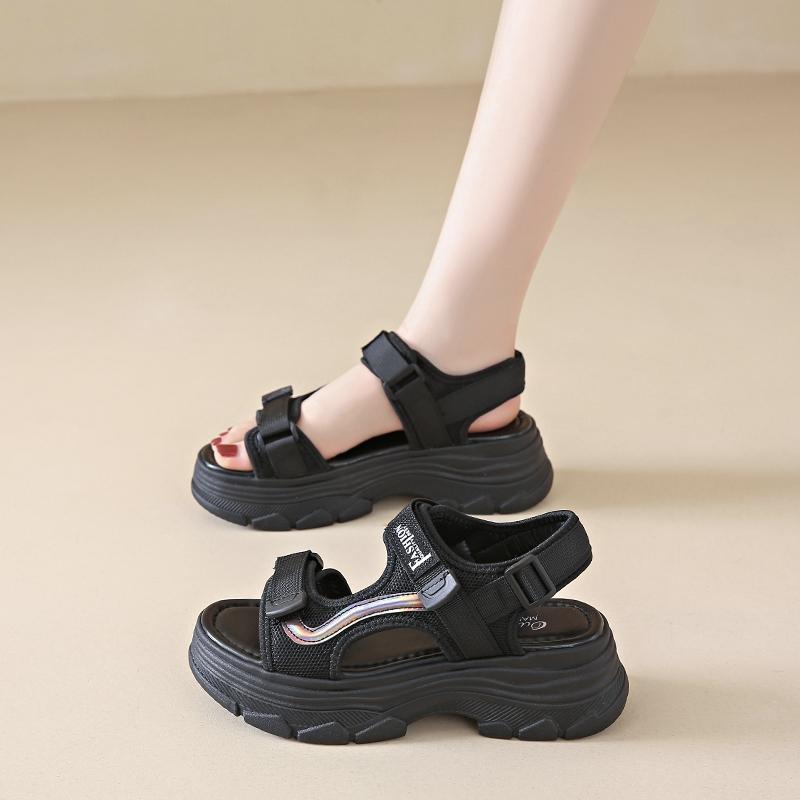 Fashion CRLAYDK Women's Sports Sandals Comfort Platform Ladies Adjustable Strap Shoes Open Toe Walking Casual Beach Dressy Slippers