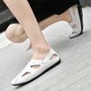 Fashion Brand Anti-collision Toe Summer Leather Men Sandals Fashion Outdoor Walking Sandals Men Non-Slip  Hollow Out Beach Flats Loafers