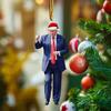 Рождественское украшение в виде Трампа, шапка Санты, танцующий кулон Трампа, 2D акриловое подвесное украшение для украшения елки, подарок сторонникам