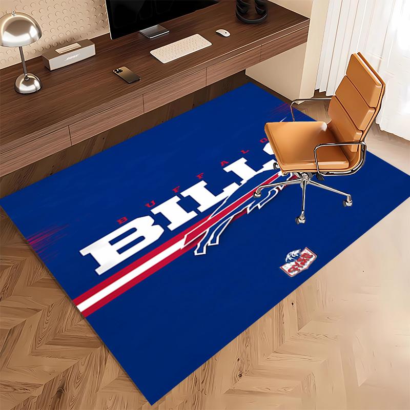 1pc Buffalo Bill LOGO Print Area Rug - Soft, Washable Non-Slip Indoor Mat, Living Room, Home Office Decorative Rug,Office Decorative