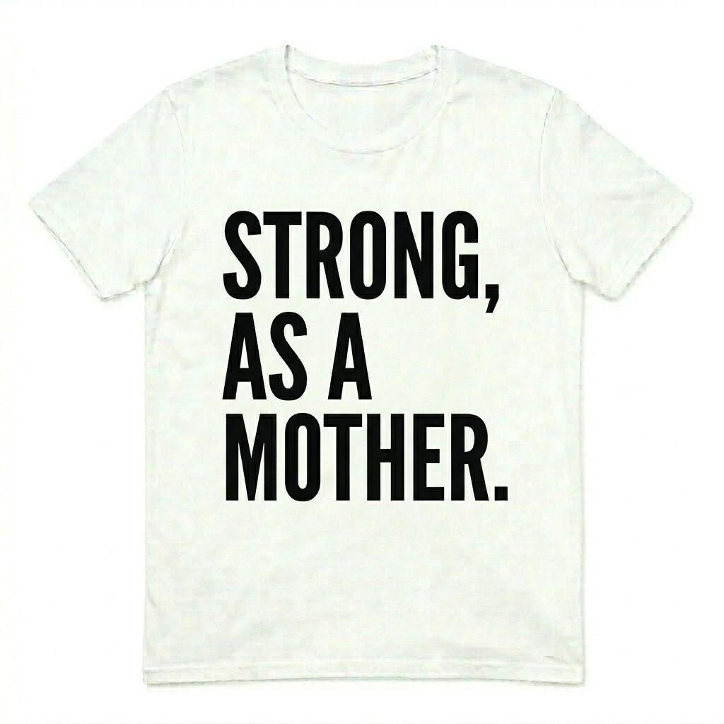 Strong As A Mother T-Shirt Unisex Black Graphic Tee Mother's Day Gift Gildan5000
