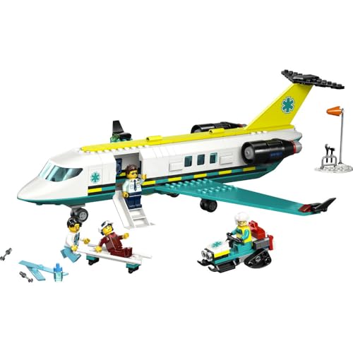 Игрушечный самолет LEGO City - Подарок на день рождения, Строительные блоки, Образовательная игрушка для мальчиков и девочек, Возраст 6, 7, 8, 9 лет, Транспорт, Самолет, Дирижабль, Наука,