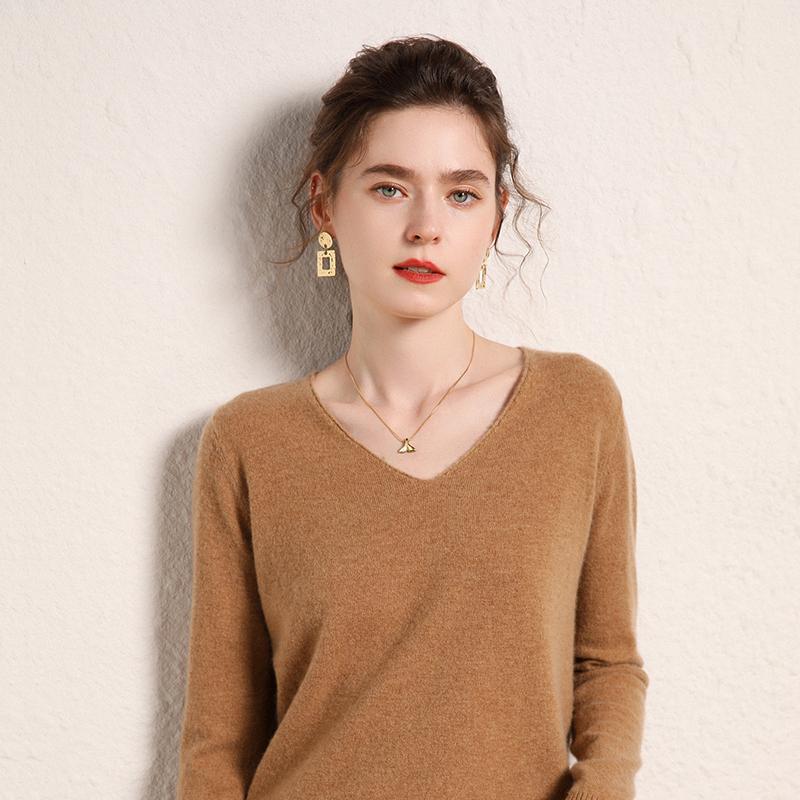 Женский кашемировый свитер Qinghe Cashmere 100% кашемир Женский осенне-зимний кашемировый свитер Мягкий и теплый
