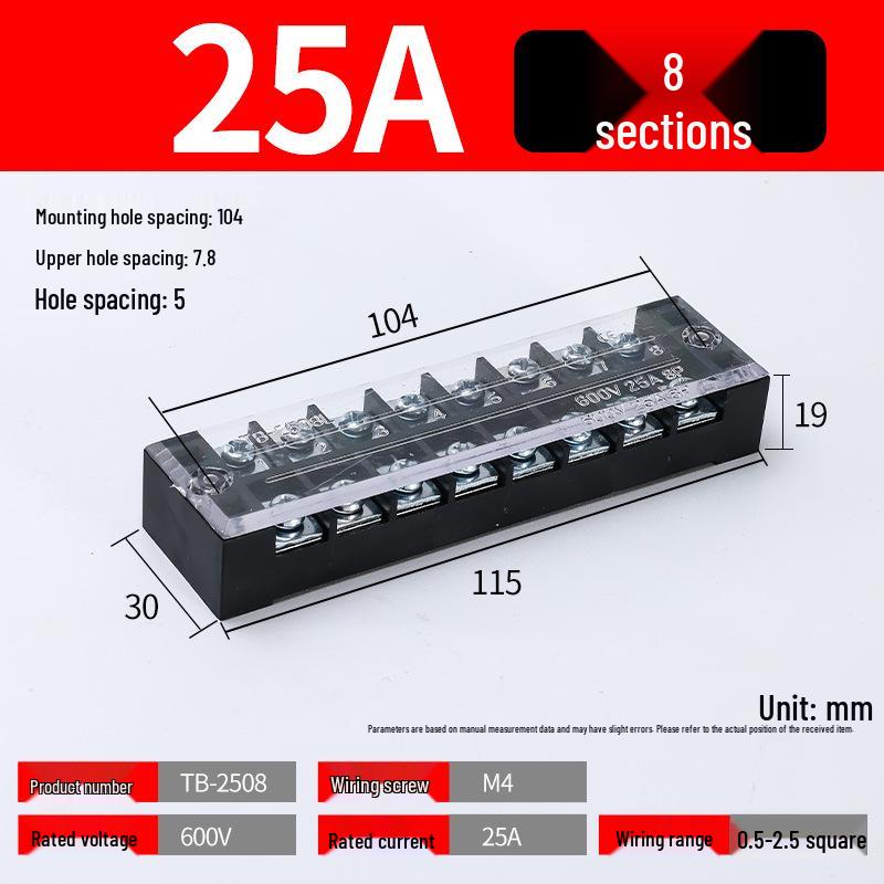 TB High Current Wire Connectors: 15-45A Terminal Blocks with 3-12 Positions