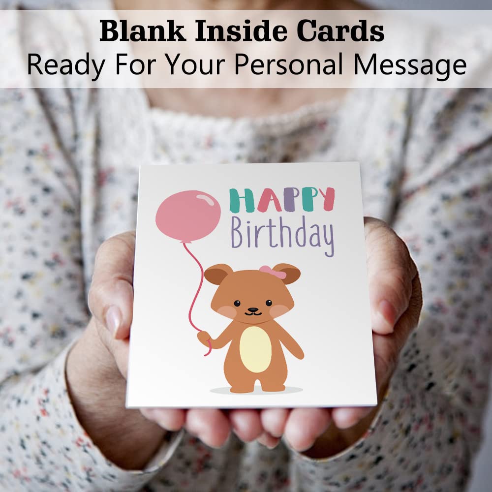 Feela Happy Birthday 40 Cute Patterned Cards with and Masking Perfect for Message Birthday Gift and Celebrations Cards, Envelopes, Stickers, Tape,