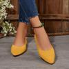 Fashion Retro New 2025 Women Flat Shoes Fashion Leisure Comfortable Walking Large Size Pointed Shallow Elastic Knitting Face Shoes