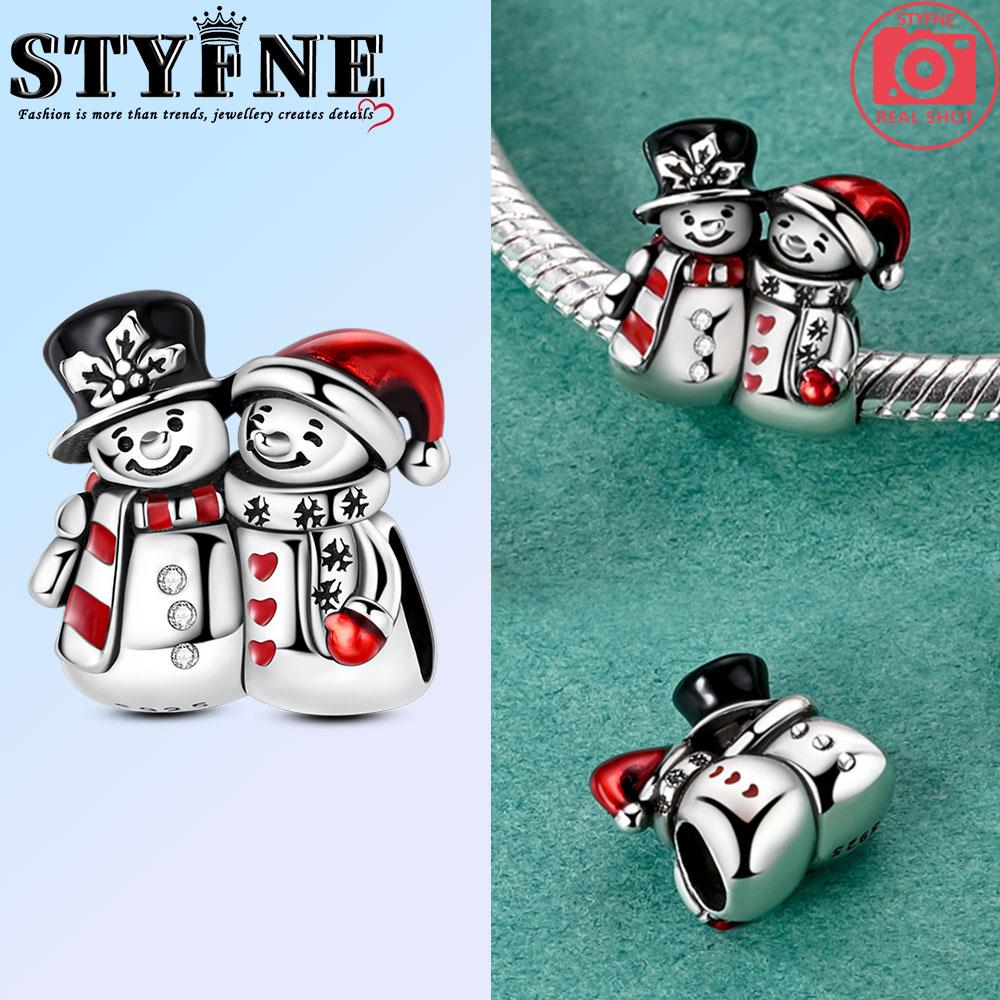 Медный рождественский снеговик Старик Шарм Подвеска Бусины Подходят к Оригинальному Браслету Для Женщин Подарки На День Святого Валентина
