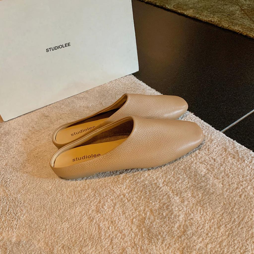 Найди второй волосок! Модные универсальные новые балетки с мягким квадратным носком, шлепанцы с перемычкой, женские полушлепанцы