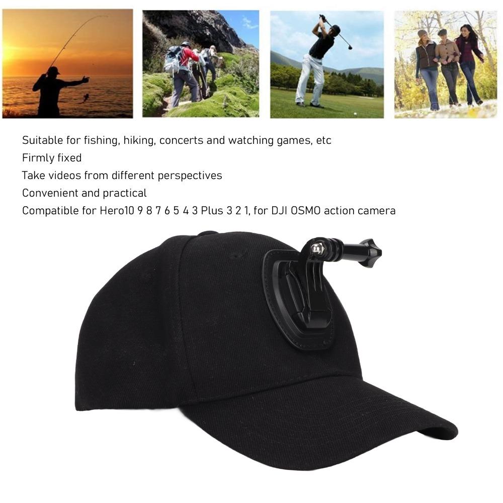 Compatible Black Sports Camera Hat Soft Lightweight Action Camera Mount Hat Hands Free Camera Hat for Hero Series Sports