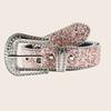 Взрослый пояс с пайетками Пояс для любителей уличной культуры Модный пояс с пряжкой со стразами для поклонников рока
