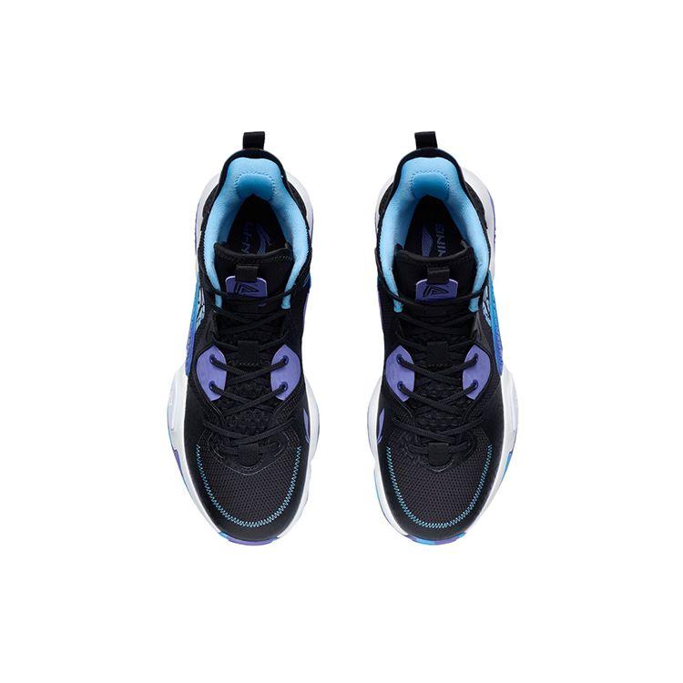 Li-Ning Air Raid прочные дышащие баскетбольные кроссовки средней высоты мужские кроссовки черные фиолетовые ABPR067-3