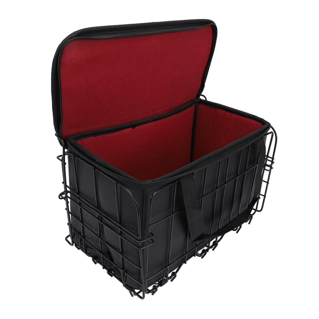 Bike Front Basket with Removable Liner Bag Large Iron Mountain Bike Basket for Carrying Pets Fruit