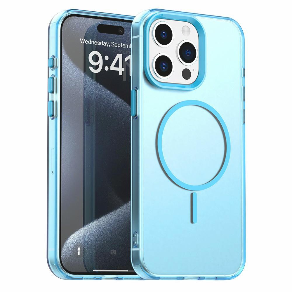 For iPhone 15 Pro Case Candy Color PC + TPU + PET Phone Cover Compatible with MagSafe