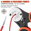 Deutsch Crimp Tool Closed Barrel Crimper 4 Way Indent 8 Impression Type Pin Crimping Tool for Deutsch Connector 14, 16, 18 AWG