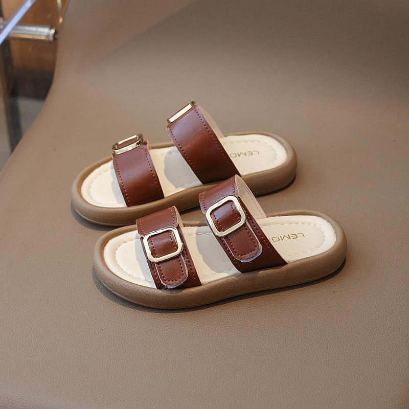 Модная детская обувь Новые универсальные удобные тапочки Мягкая подошва Нескользящая повседневная обувь для девочек Стильная удобная одежда Сандалии на толстой подошве