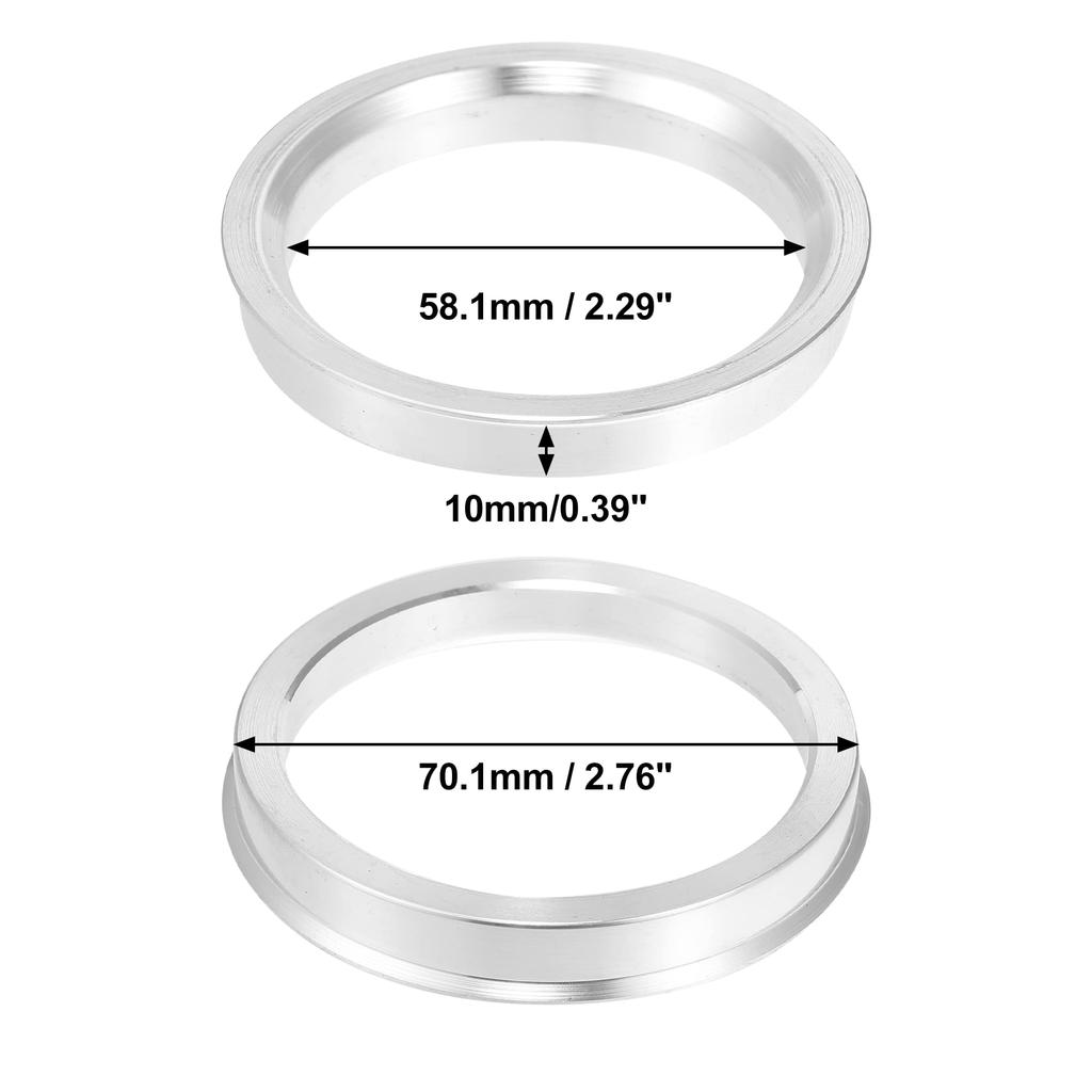 uxcell Переходное кольцо, 2,8 дюйма (70.1 мм), 2,3 дюйма (58.1 мм), Центрированный по ступице
