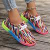 Large Size New Lace-up Color Low-top Single Shoes Women's Graffiti Lazy Canvas Flat-soled Single Shoes