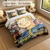 3Pcs Bedding Set Custom Name Text, 1 Sheet 2 Pillowcases Home Bed DecorFallout Vault Boy
