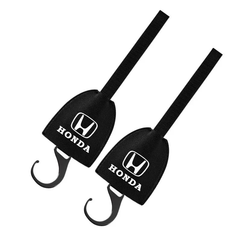Car Hot XR Leather Car Seat Back Hooks Portable Hanging Bag Rack Accessories For Honda Civic Fit Jazz Accord Pilot Passport St