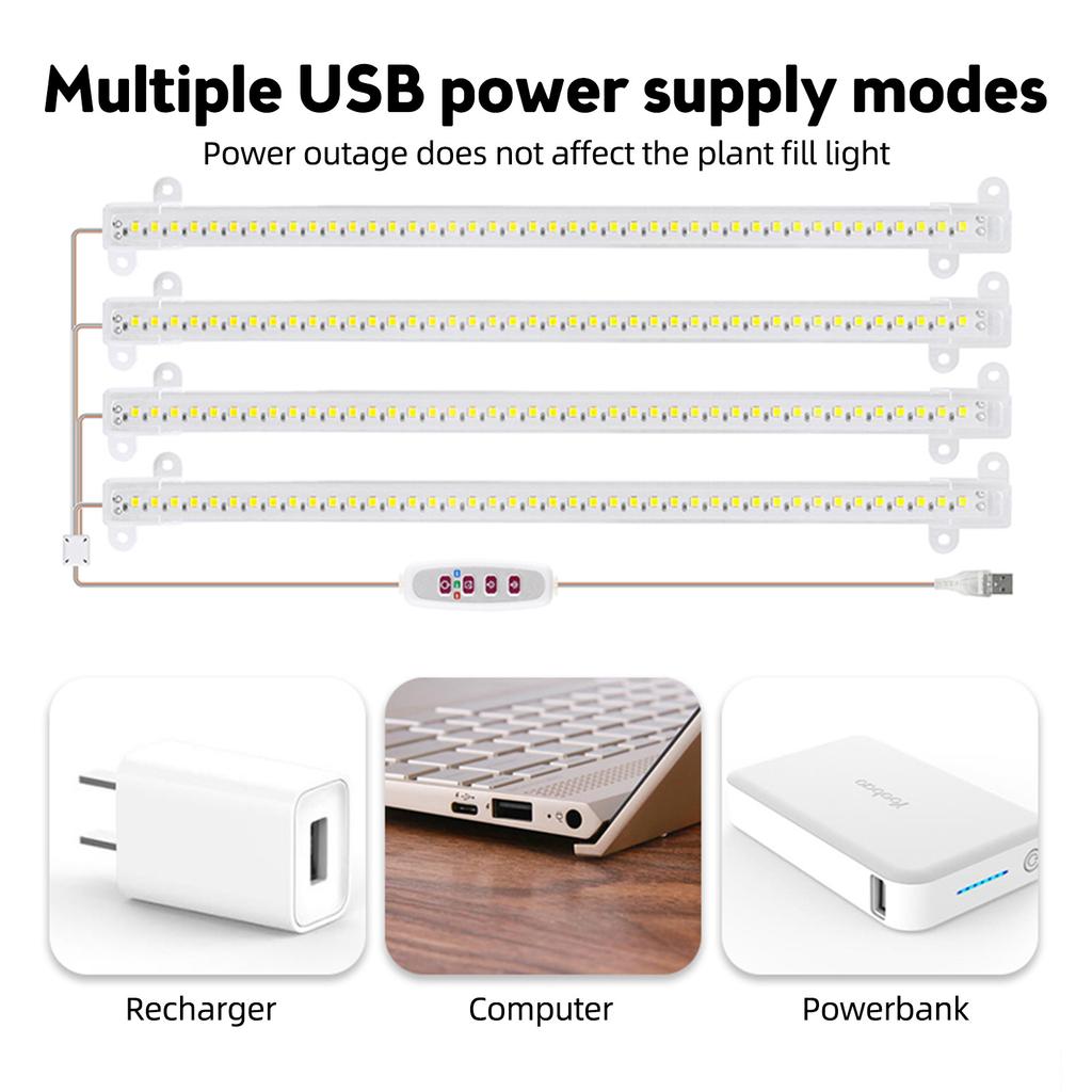 LED Plant Grow Light Strips 8W 168LED 4000K 169.2lm Bright Grow Lamp with 8H/12H/16H Timer 5