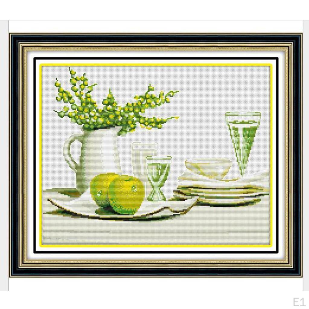 Стежок Фруктовые цветы Счетный готовый принт Вышивка DIY Рукоделие
