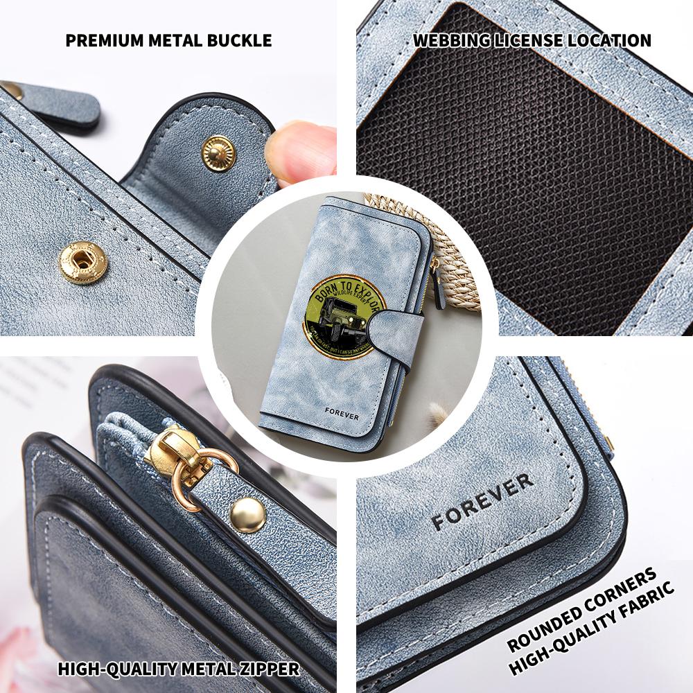Vintage Off-road Pattern Long Wallet for Outdoor Lovers Large Capacity Multi-card Slot PU Wallet for Daily Carry