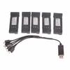 3.7V 1200mAH Lithium Battery Portable Drone Battery with 5 In 1 Charger Cable for E58 JY019 RC