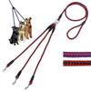 1Set 3 Way No-Tangle Triple Couple Adjustable Nylon Pet Dog Walking Leash Lead with Padded Soft Handle Breakaway 3 Heads