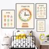 Hebrew Letters Alphabet Jewish Number Day Time Wall Art Canvas Painting Boho Posters And Prints Wall Pictures Kids Room Decor