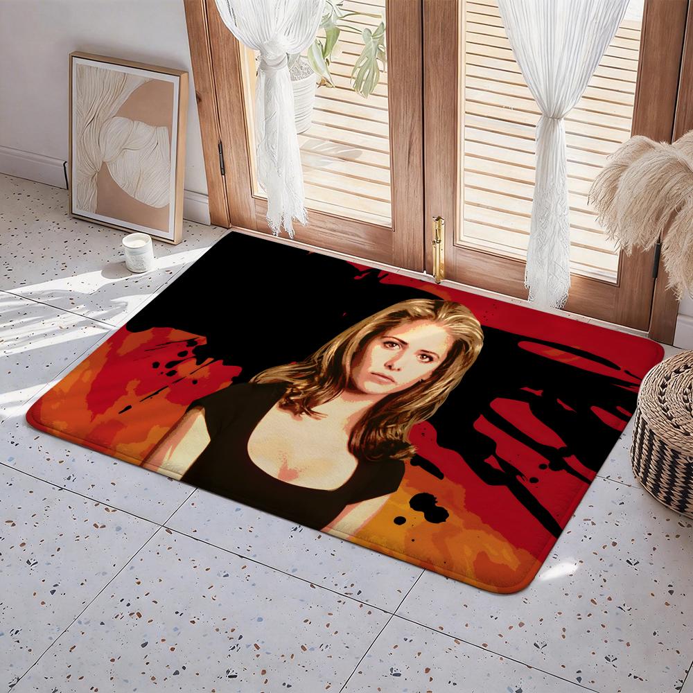 TV B-Buffy The Vampire Slayer Floor Mat Eco - Flannel Doormat Non-Slip Odorless Indoor Floor Rug Soft Short Plush Home Mat