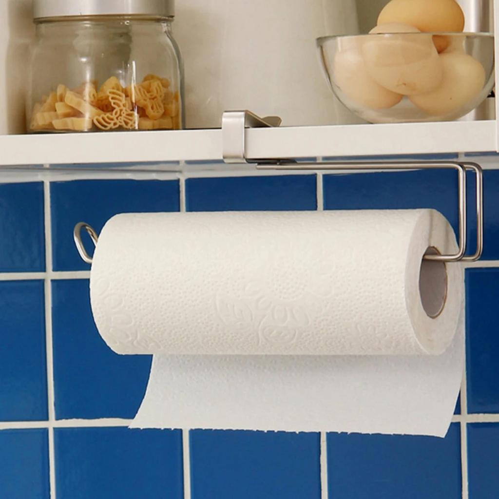Держатель для бумажных полотенец из нержавеющей стали, настенный, без сверления, для кухни, ванной комнаты, органайзер для туалетной бумаги, аксессуары для ванной комнаты