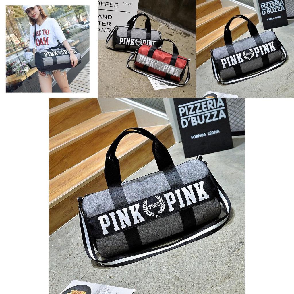 Розовая холщовая сумка-даффл Victoria's Pink для йоги с вневременным дизайном для школы и спортзала