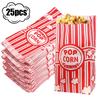 25Pcs Paper Popcorn Bags Goodie Packaging Bag Carnival Snack Treats Container Bucket Wedding Birthday Party Movie Night Supplies