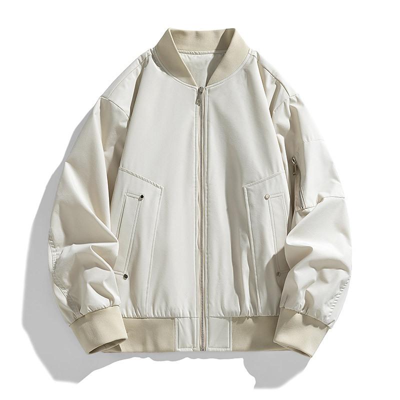 Fattened Plus Size Spring and Autumn New Flight Jacket Trendy Versatile Casual Loose Tooling Baseball Collar Jacket Men