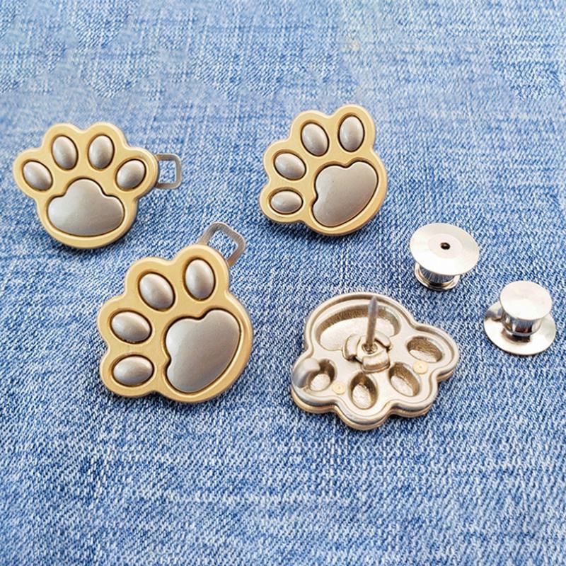 Милый кошачий коготь, затягивающая пряжку на талии, броши, зажимы, регулируемая кнопка, джинсовые пуговицы, съемные аксессуары для одежды