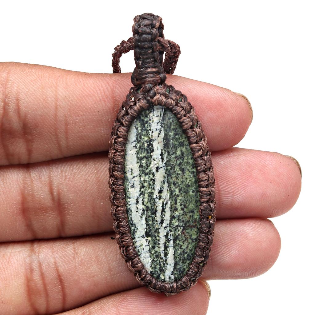 Ожерелье с драгоценными камнями, ювелирные изделия из зебры, яшмы, макраме, нить ручной работы, 20-36 дюймов, унисекс